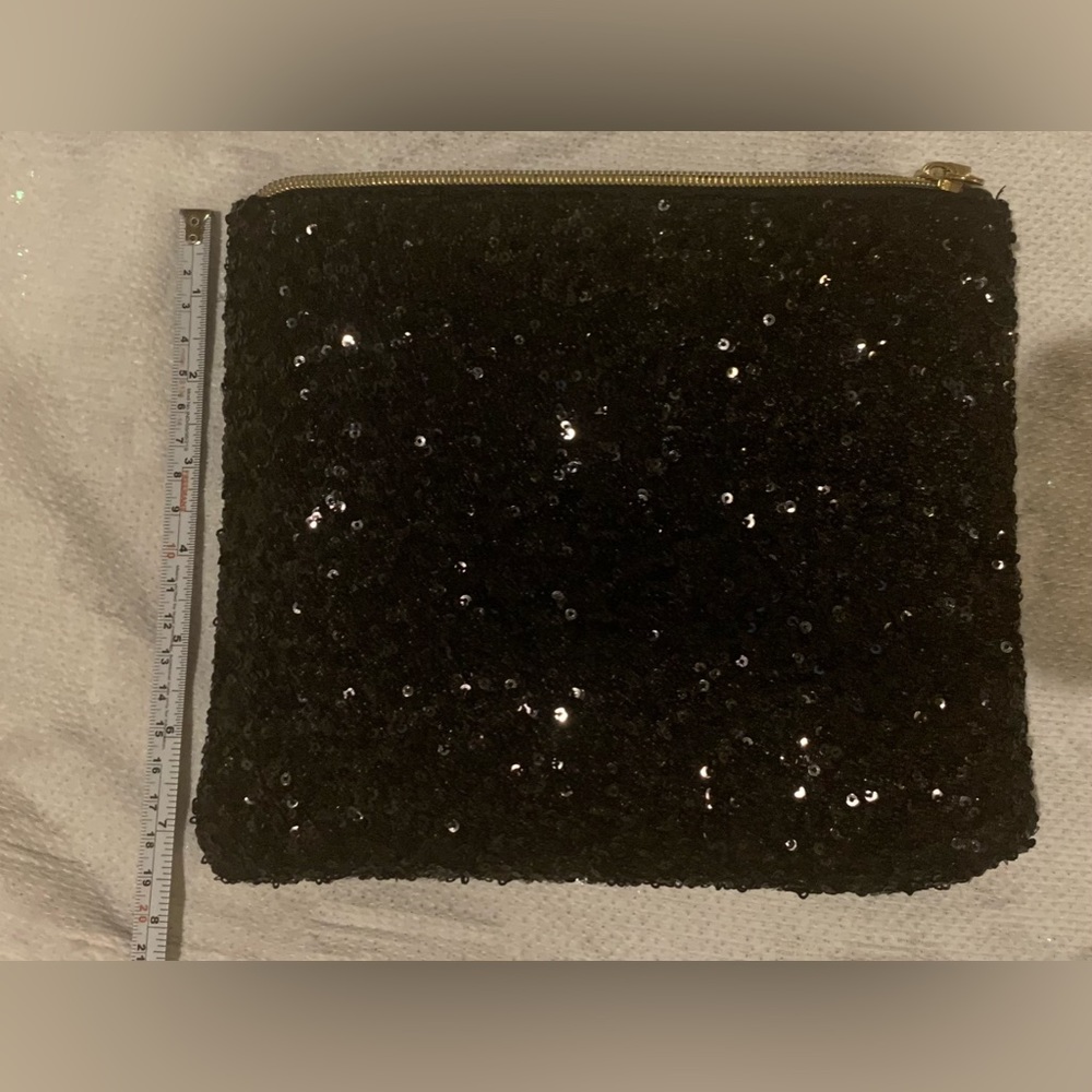 KESTREL Black Sequin Sparkling Make up bag NWOT - Picture 8 of 9
